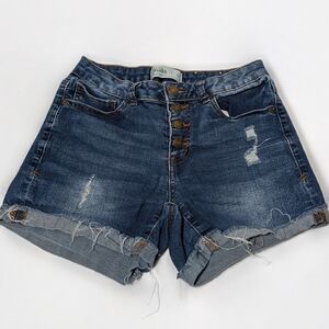 Mudd Flex Stretch Distressed Denim Shorts – Size 3 Juniors